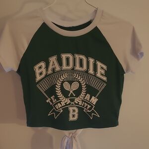 Green and White Kids Raglan Top